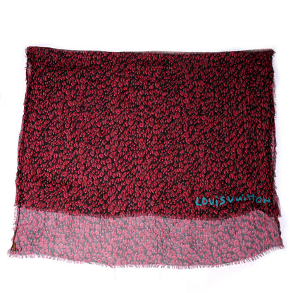 Louis Vuitton Cashmere Silk Leopard Stole Rose Pop 2 of 5