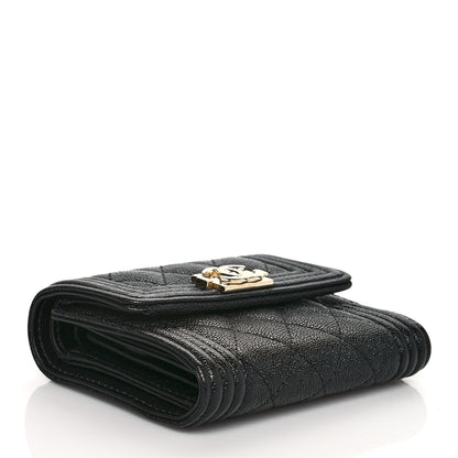 Chanel Caviar Quilted Compact Boy Wallet Black 4 of 7