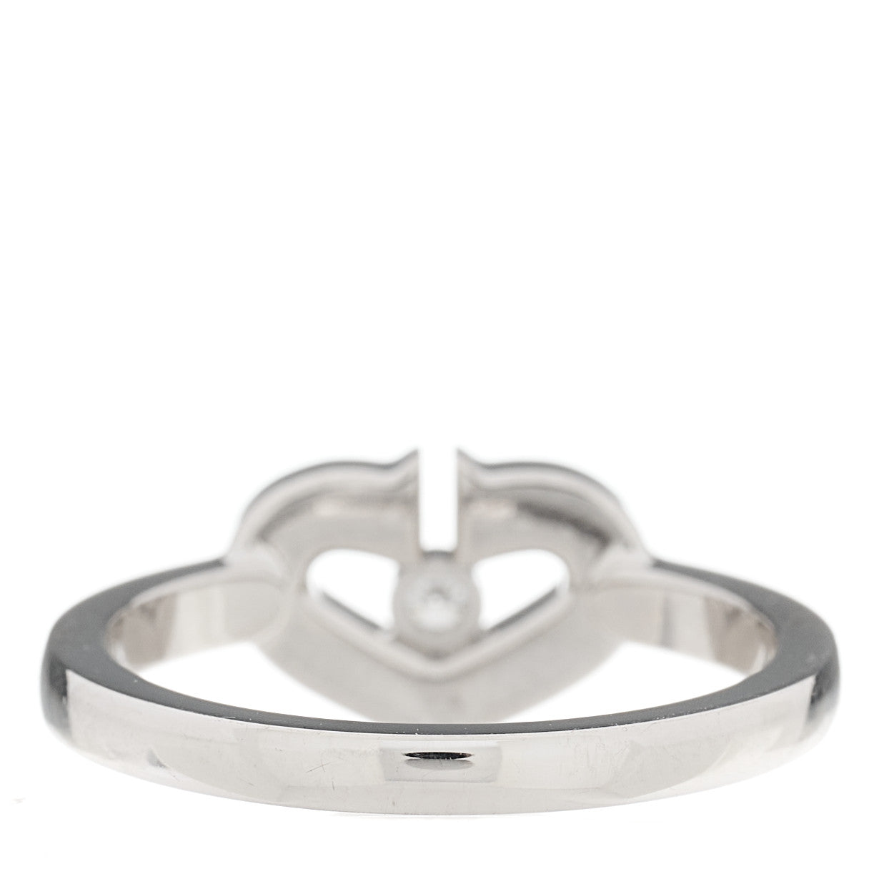 18K White Gold Diamond Small Hearts and Symbols Ring 48 4.5