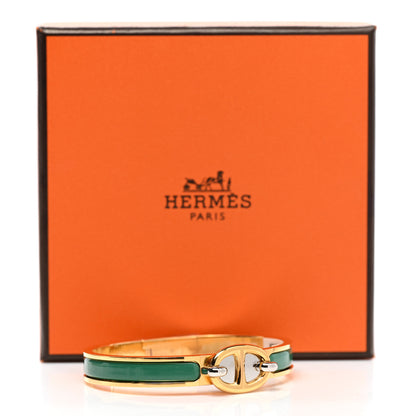 Hermes Enamel Mini Farandole Clic Chaine D'Ancre Bracelet Vert Flamboyant 6 of 6