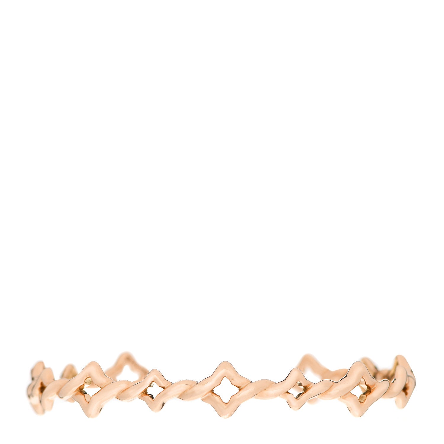 David Yurman 18K Rose Gold Venetian Quatrefoil Single Row Cuff Bracelet 1 of 3