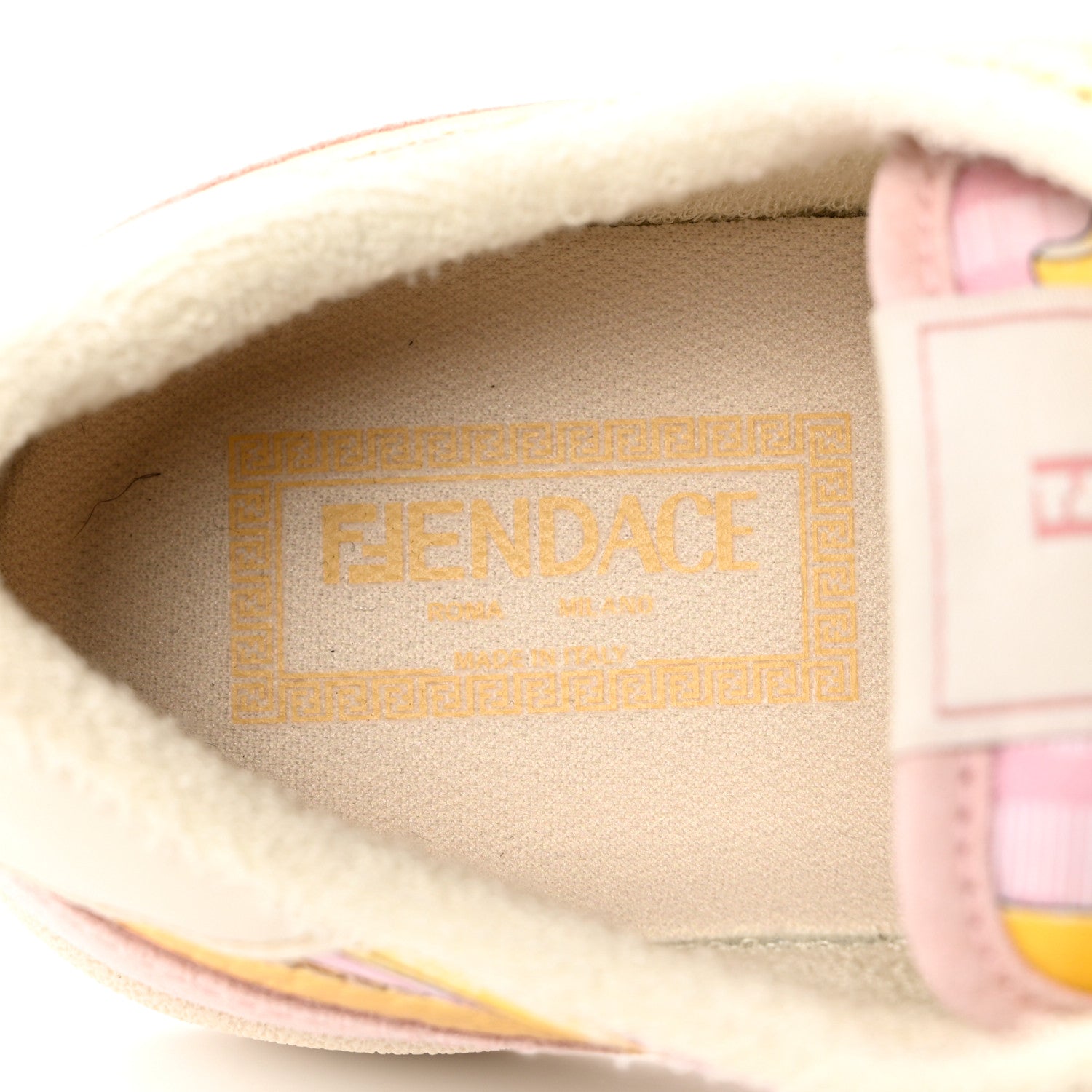 Versace X FENDI Suede Fabric FF Baroque Womens Fendace Match Sneakers 38 Pink Gold Multicolor 7 of 9