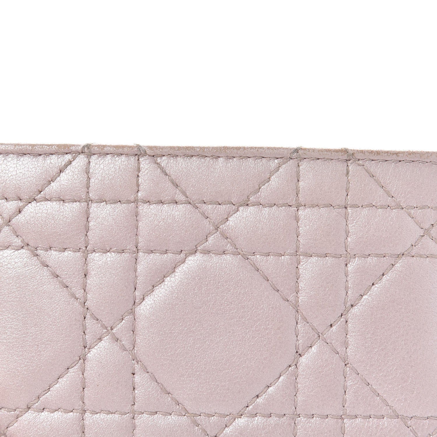 Christian Dior Metallic Lambskin Cannage Lady Dior Card Holder Pink 8 of 10