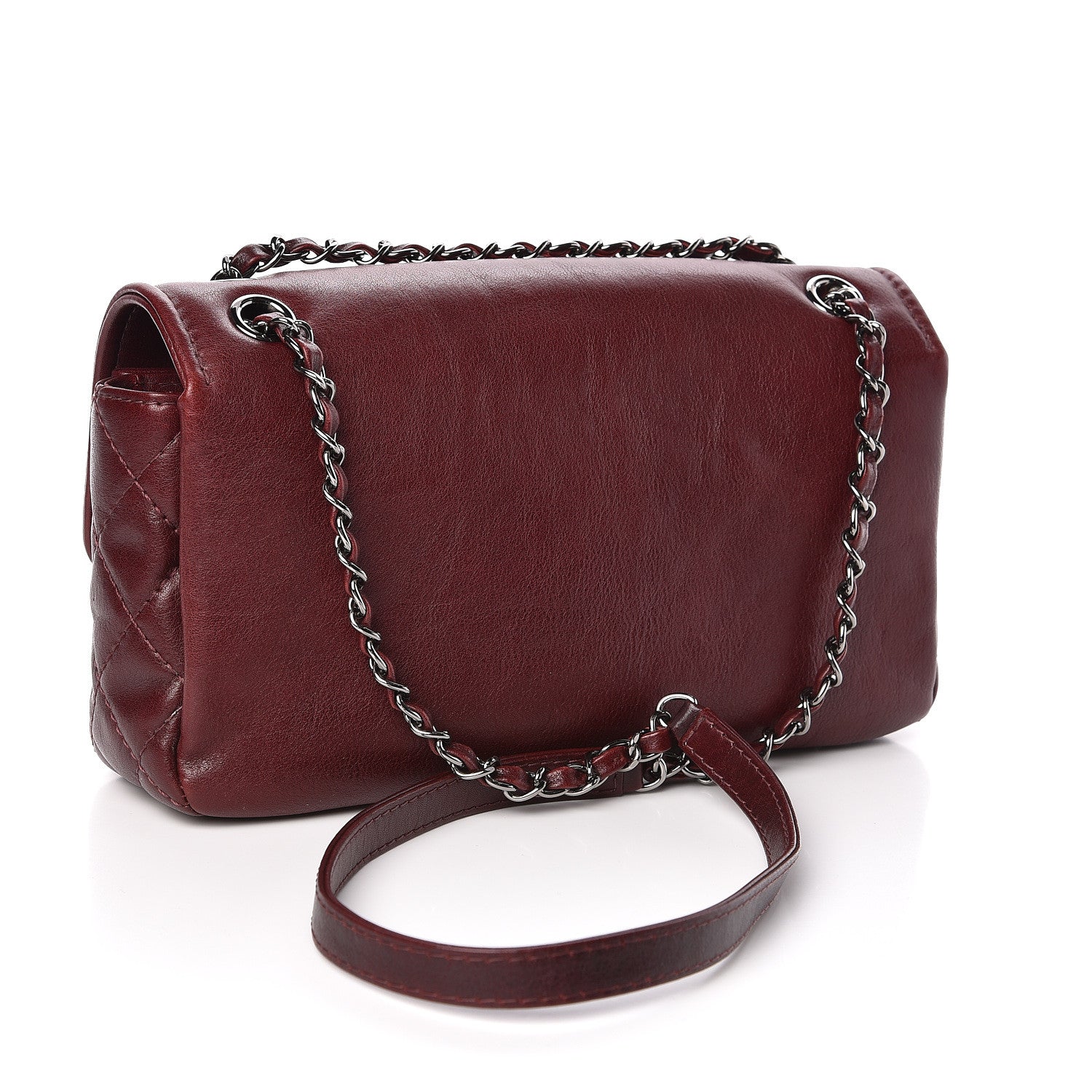 Chanel Calfskin Medium Flap Bag Dark Red 3 of 11