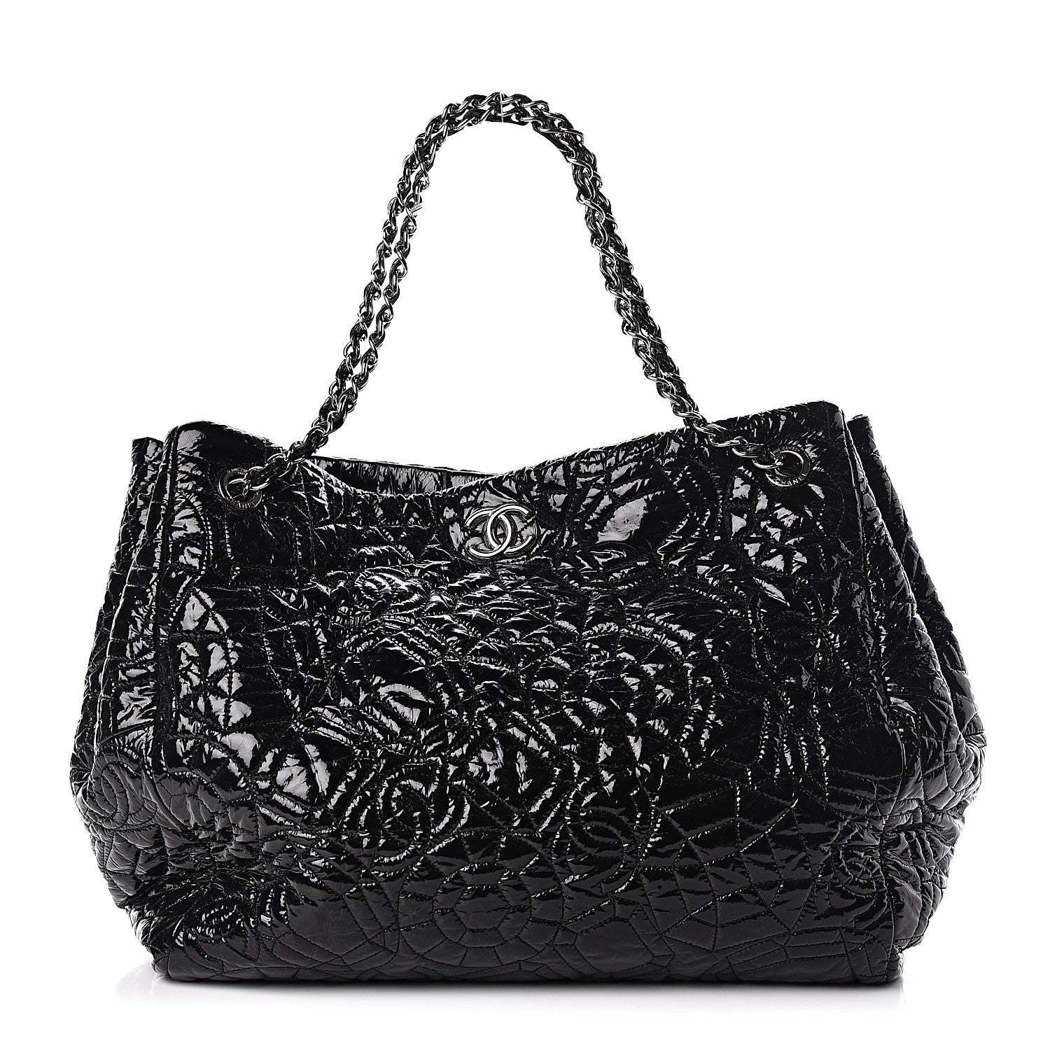 Chanel Vinyl Graphic Edge Tote Black 1 of 12