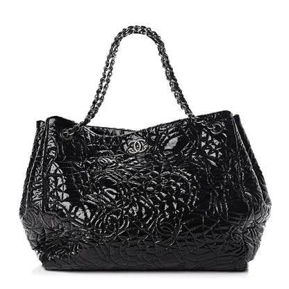 Chanel Vinyl Graphic Edge Tote Black 1 of 12