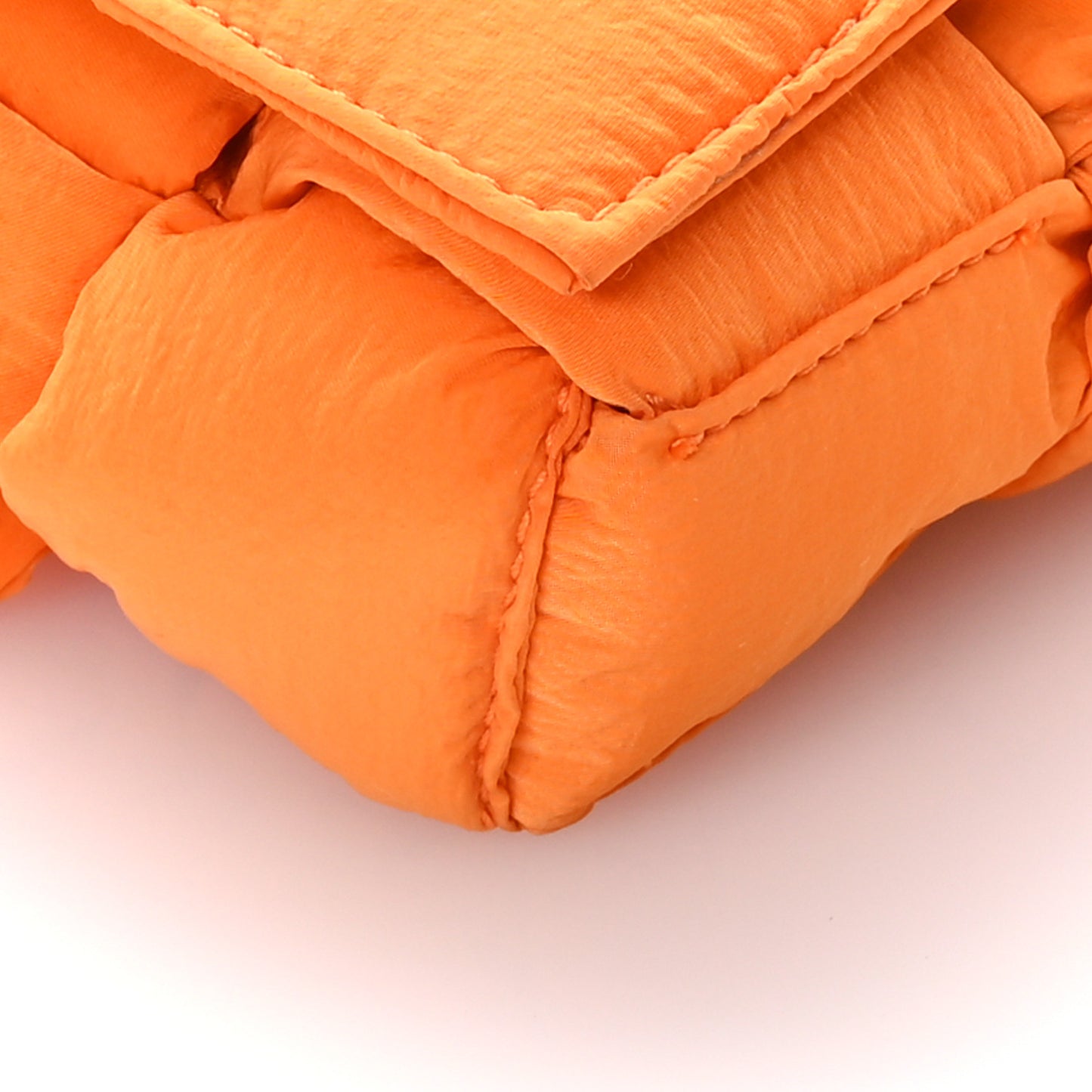 Nylon Intrecciato Padded Tech Mini Cassette Belt Bag Orange
