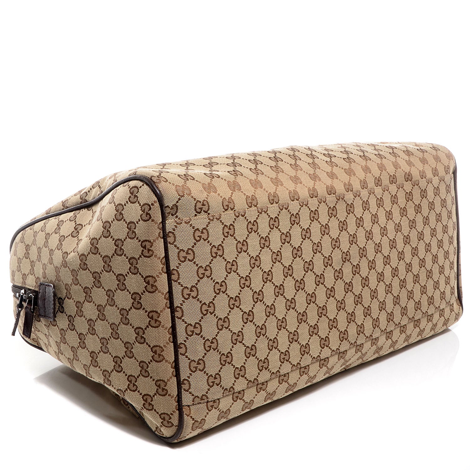 Gucci GG Monogram Web Large Collapsible Carry On Duffle Beige Brown 4 of 8