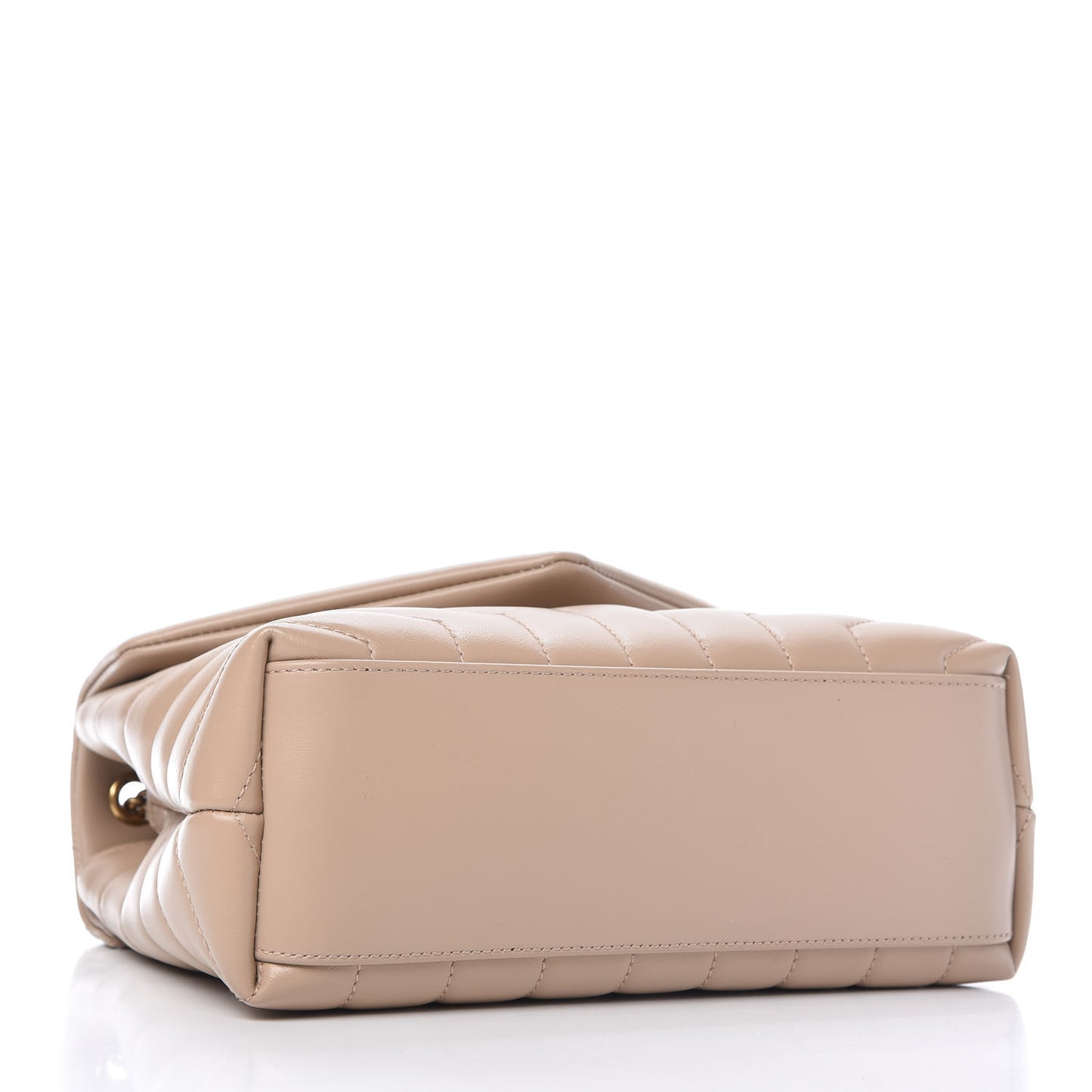 Calfskin Y Quilted Monogram Small Loulou Chain Satchel Dark Beige