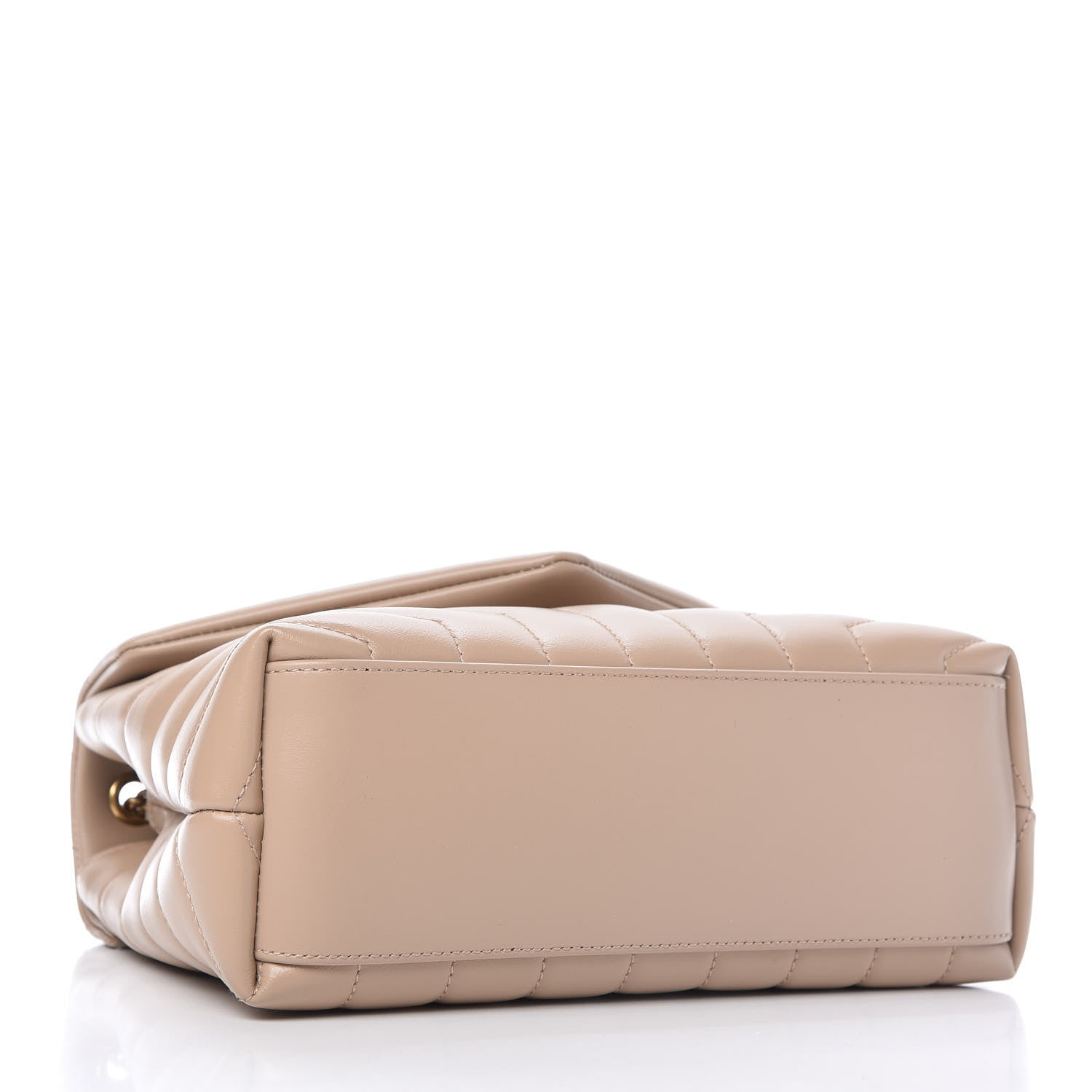 Saint Laurent Calfskin Y Quilted Monogram Small Loulou Chain Satchel Dark Beige 4 of 10