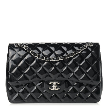 Chanel Patent Quilted Jumbo Double Flap Black 1 of 13