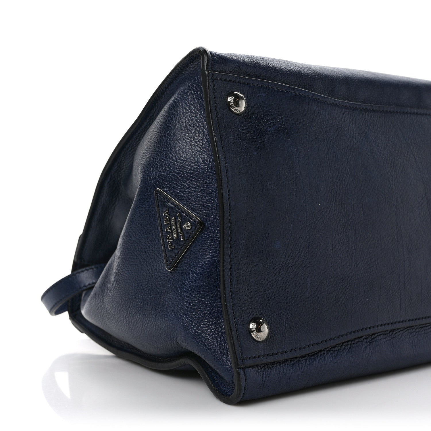 Prada Glace Calf Large Twin Pocket Tote Baltico 7 of 8