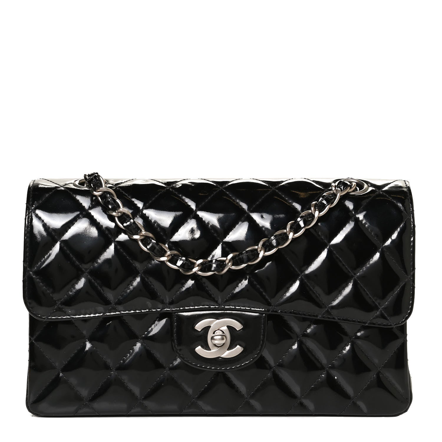 Chanel Patent Quilted Small Double Flap Black 1 of 13