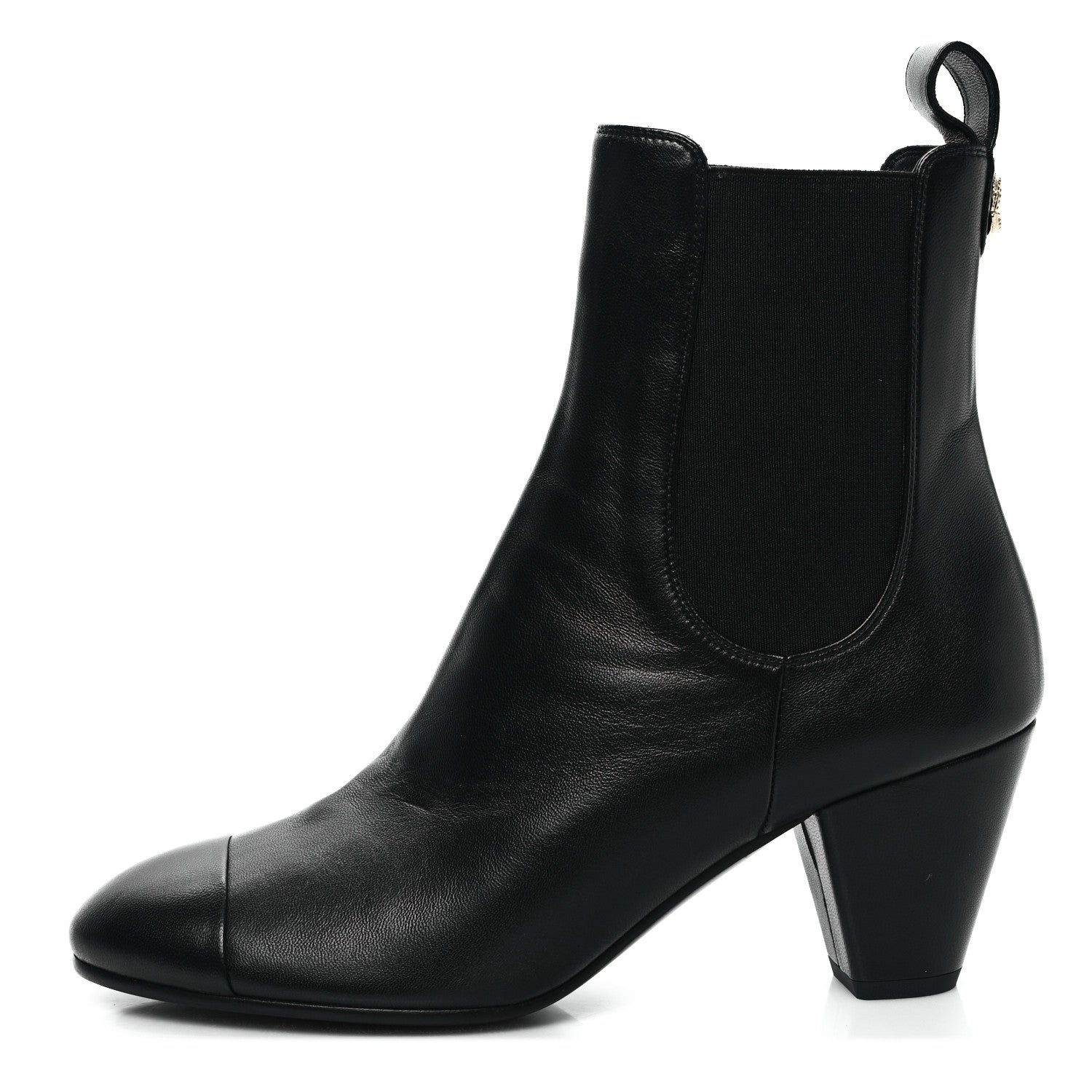 Chanel Lambskin Cap Toe CC Short Ankle Boots 39.5 Black 1 of 7