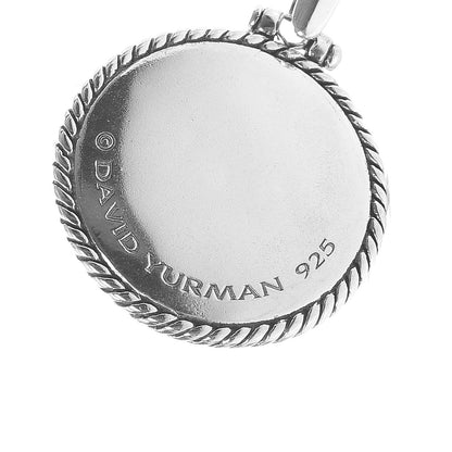 David Yurman Sterling Silver Diamond Cable Collectibles Lotus Flower Pendant 3 of 3