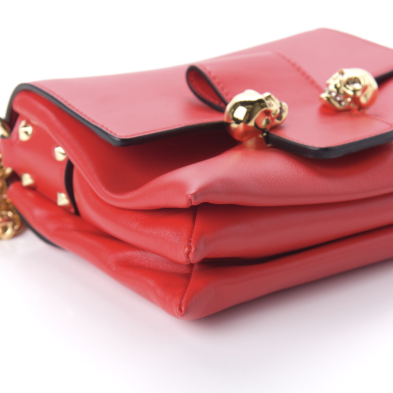 Alexander McQueen Calfskin Small Twin Skull Chain Crossbody Red 6 of 10