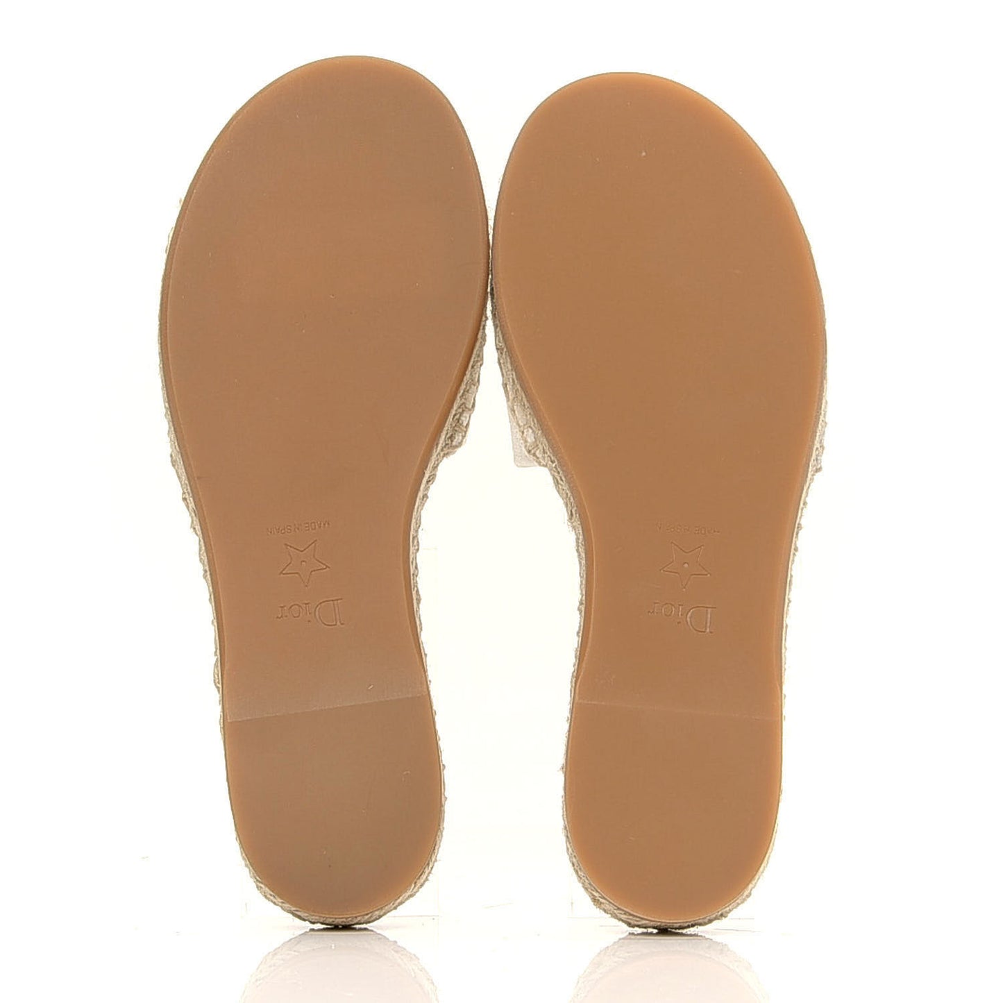 Canvas Embroidered Granville Espadrille Flat Slide Sandals 35 Ivory