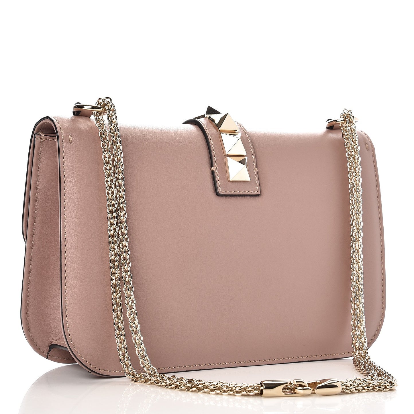 Vitello Medium Glam Lock Rockstud Flap Poudre