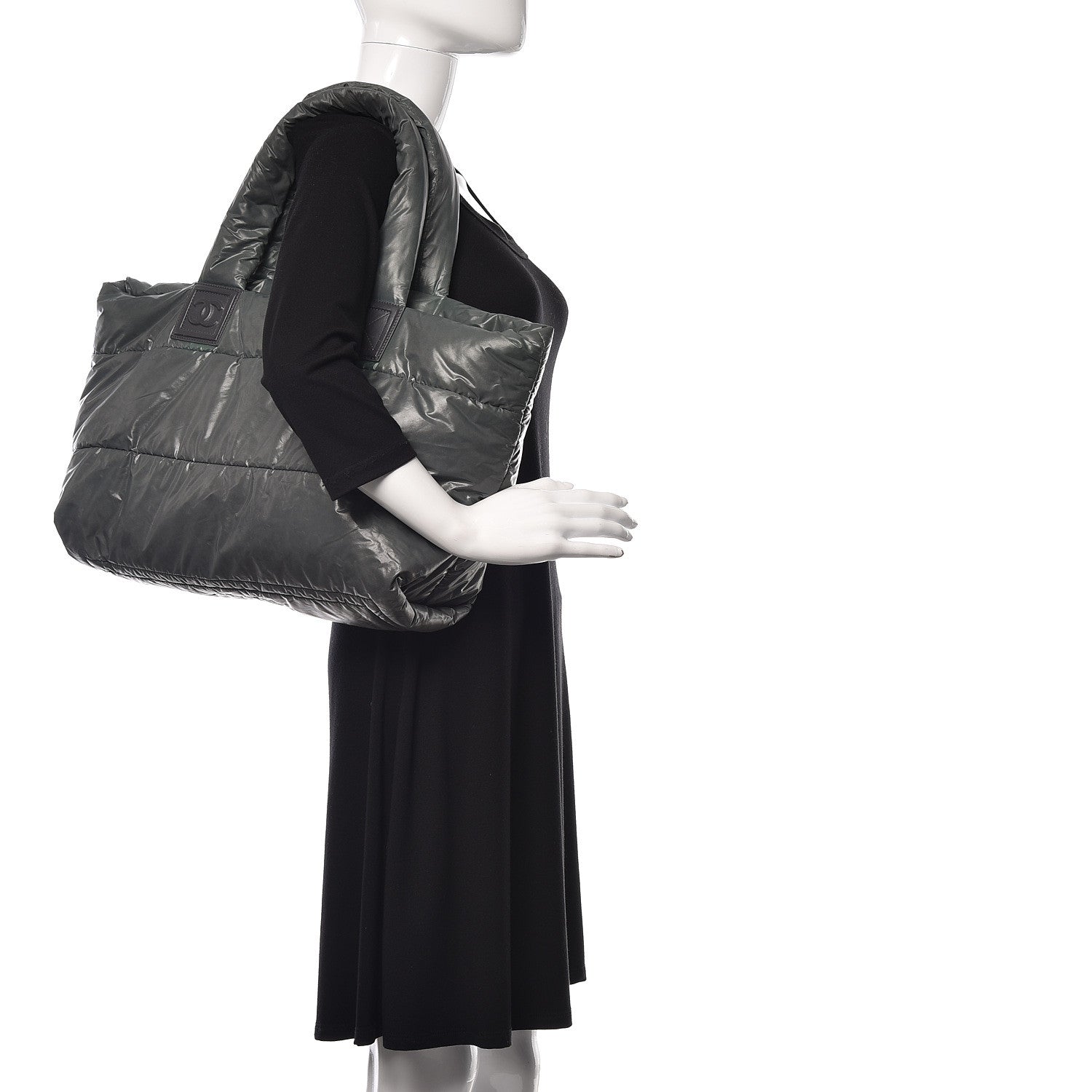 Chanel Nylon Quilted Medium Coco Cocoon Reversible Tote Grey 2 of 20