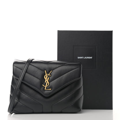 Saint Laurent Calfskin Y Quilted Monogram Toy Loulou Crossbody Bag Black 12 of 12