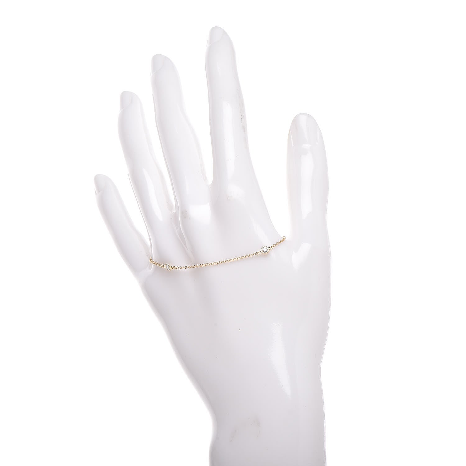 Tiffany 18K Yellow Gold Diamond .15ctw Elsa Peretti Diamonds by the Yard Station Bracelet 2 of 6