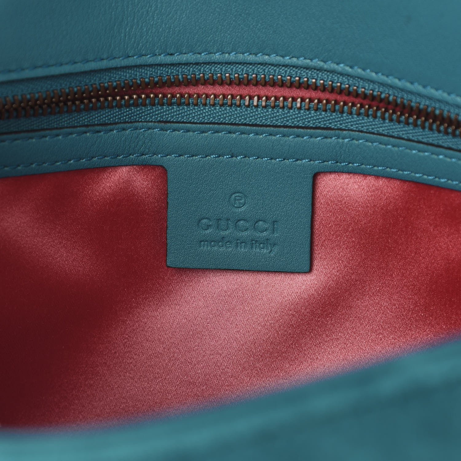 Gucci Velvet Matelasse Small GG Marmont Shoulder Bag Pavone Cyan 6 of 11