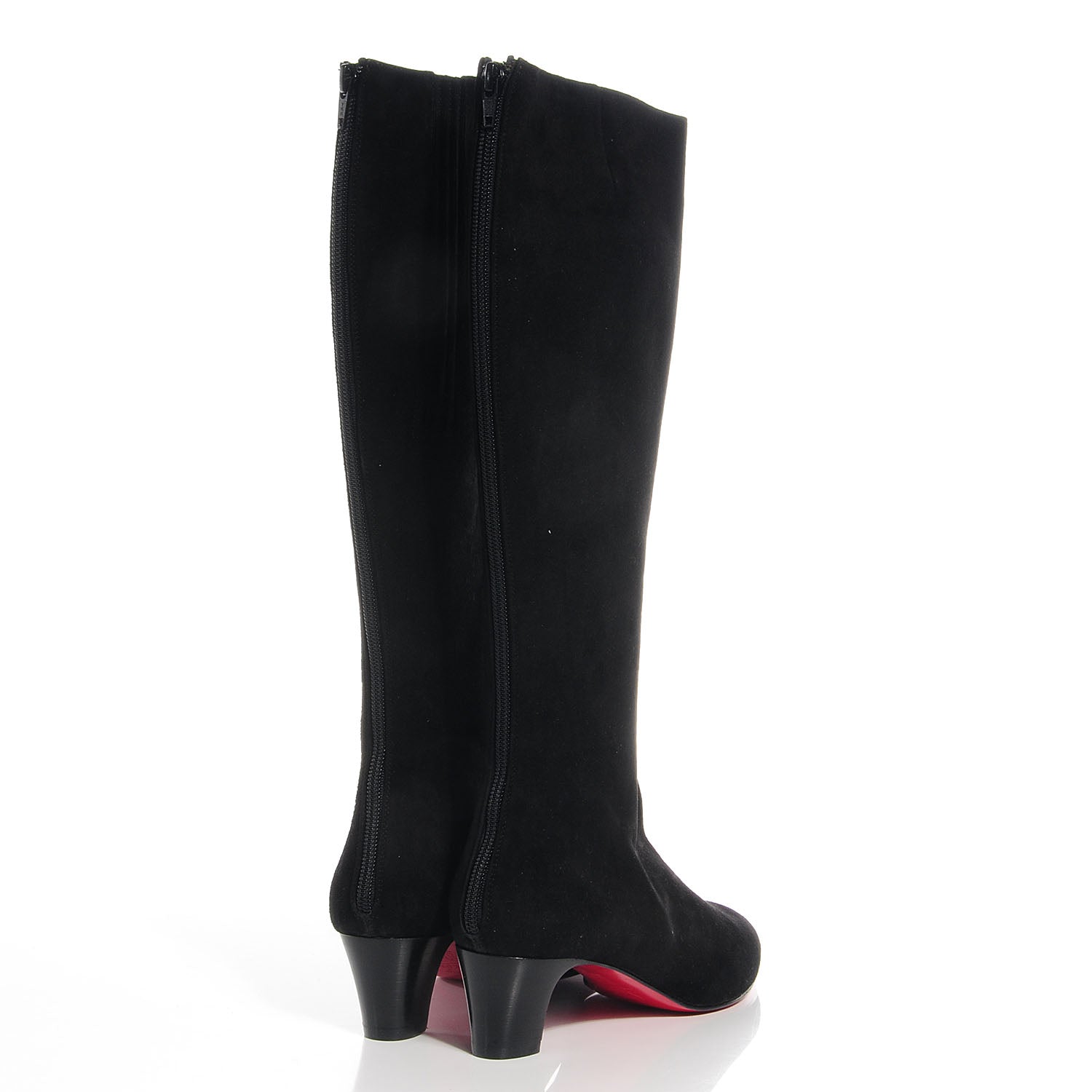 Christian Louboutin Suede Bourge 50 Tall Boots 38.5 Black 4 of 6