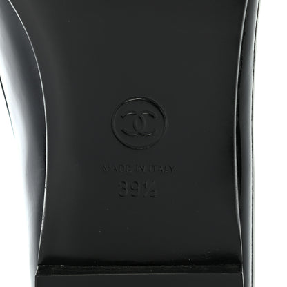 Chanel Patent CC Mocassin Loafers 39.5 Black 7 of 8