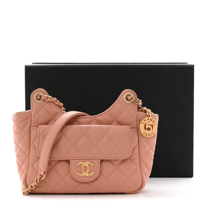 Chanel Caviar Quilted Small Wavy CC Hobo Coral 12 of 12