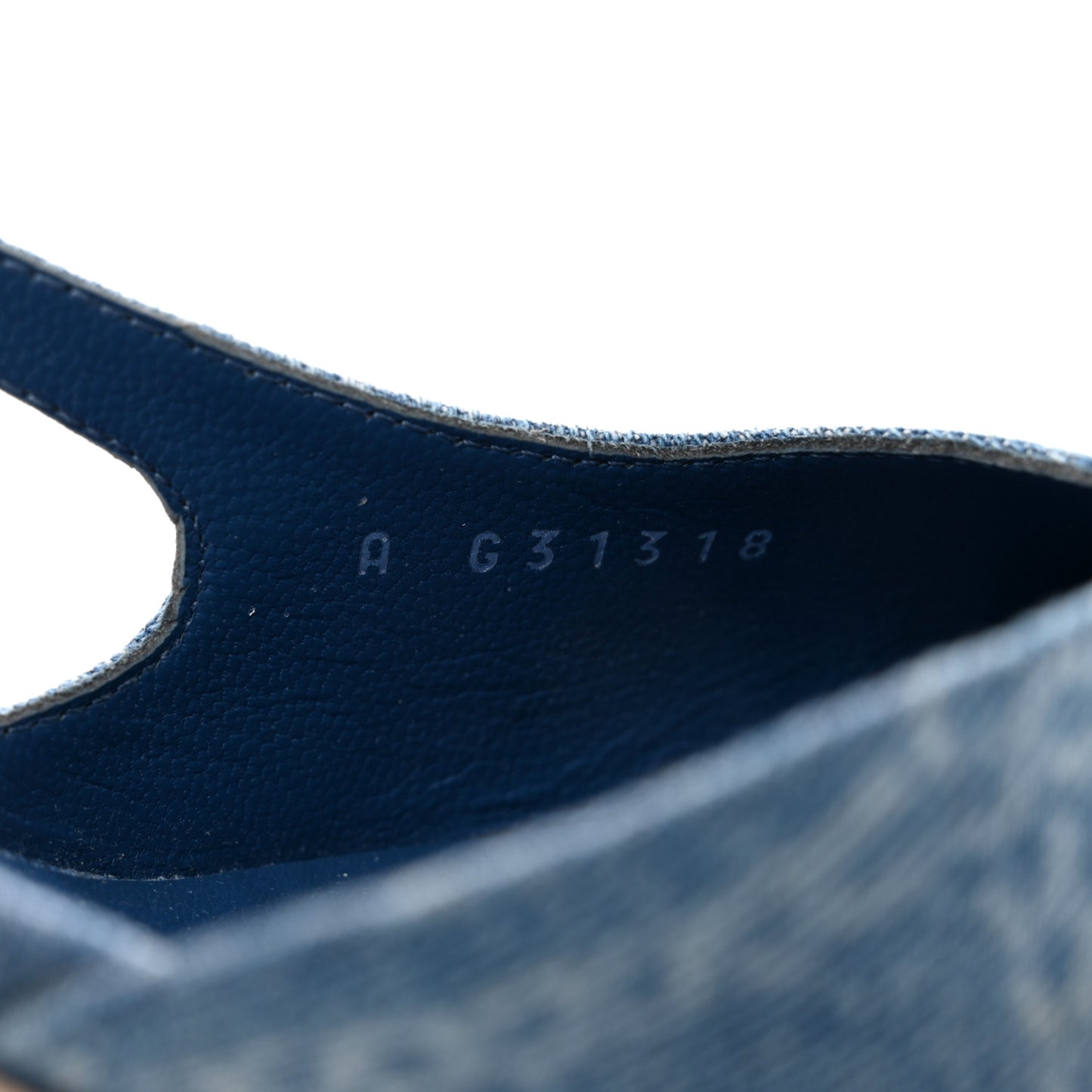 Denim Cap Toe Denim Slingback Pumps 38 Blue