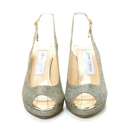 Jimmy Choo Glitter Fabric Nova Pumps 36 Gold 2 of 9
