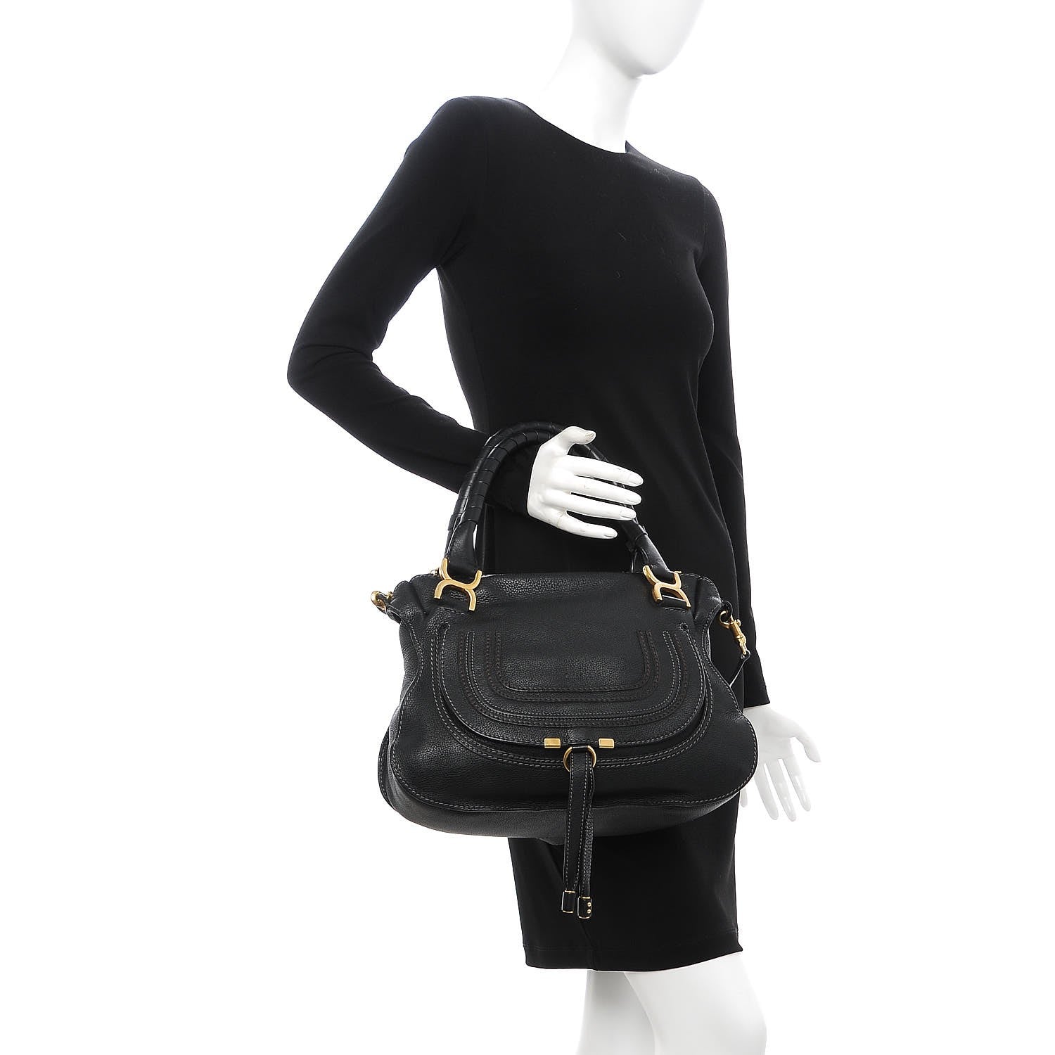Chloe Calfskin Medium Marcie Satchel Black 3 of 10