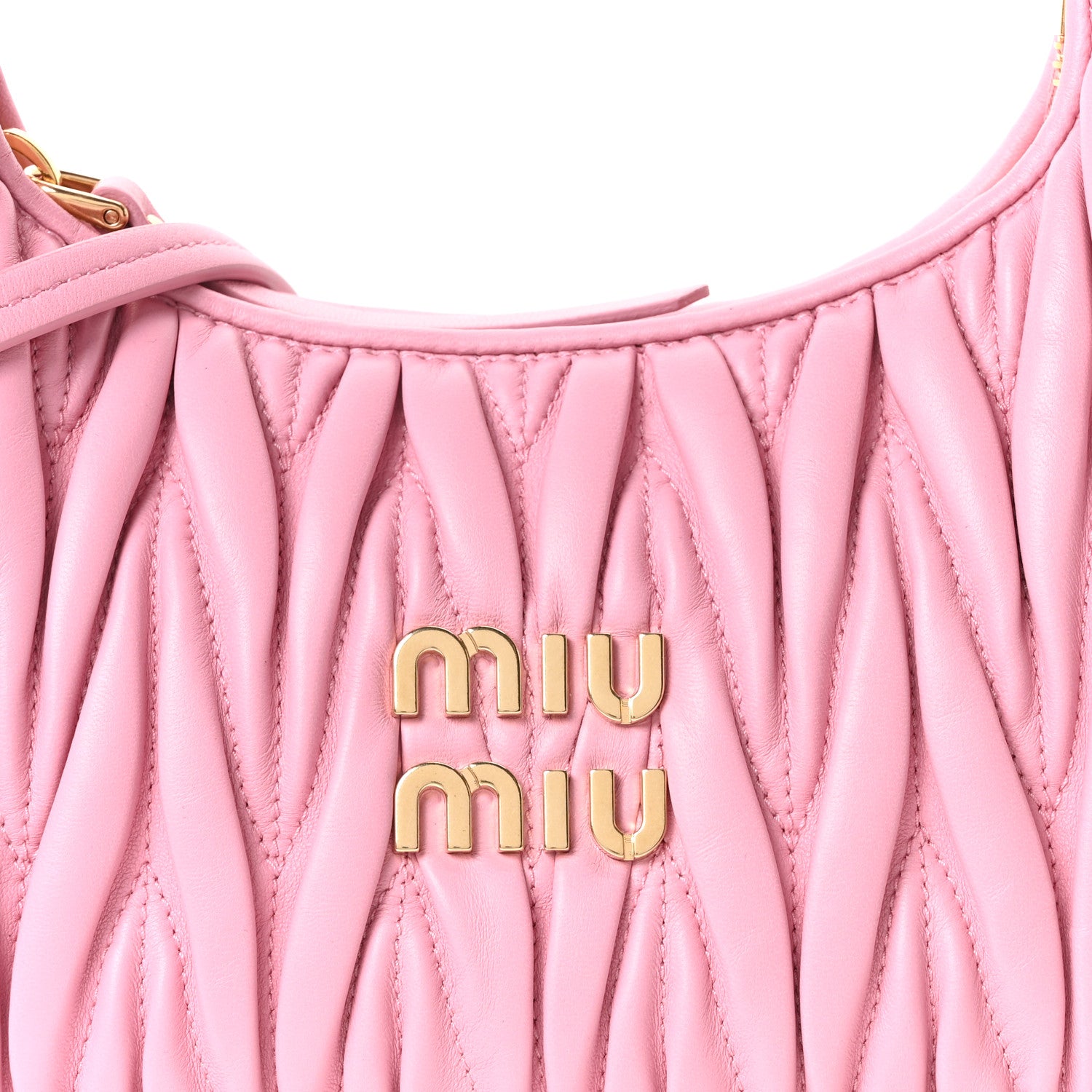 Miu Miu Nappa Matelasse Small Wander Hobo Alabastro 7 of 9