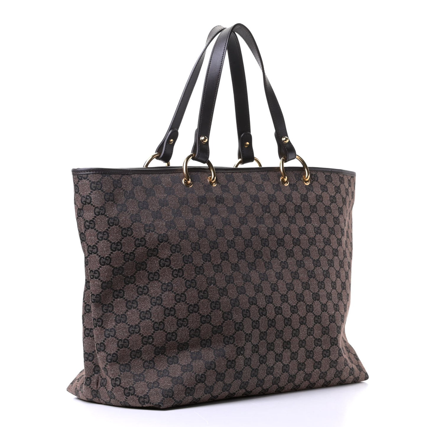 Monogram Denim Large Tote Brown