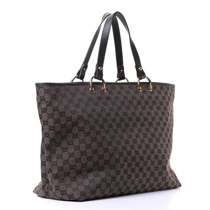 Gucci Monogram Denim Large Tote Brown 2 of 7