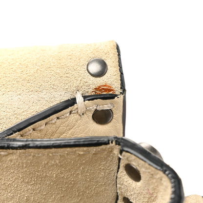 Valentino Garavani Pebbled Calfskin Onyx Medium Guitar Strap Rockstud Rolling Flap Saddle Bag Ivory 13 of 14