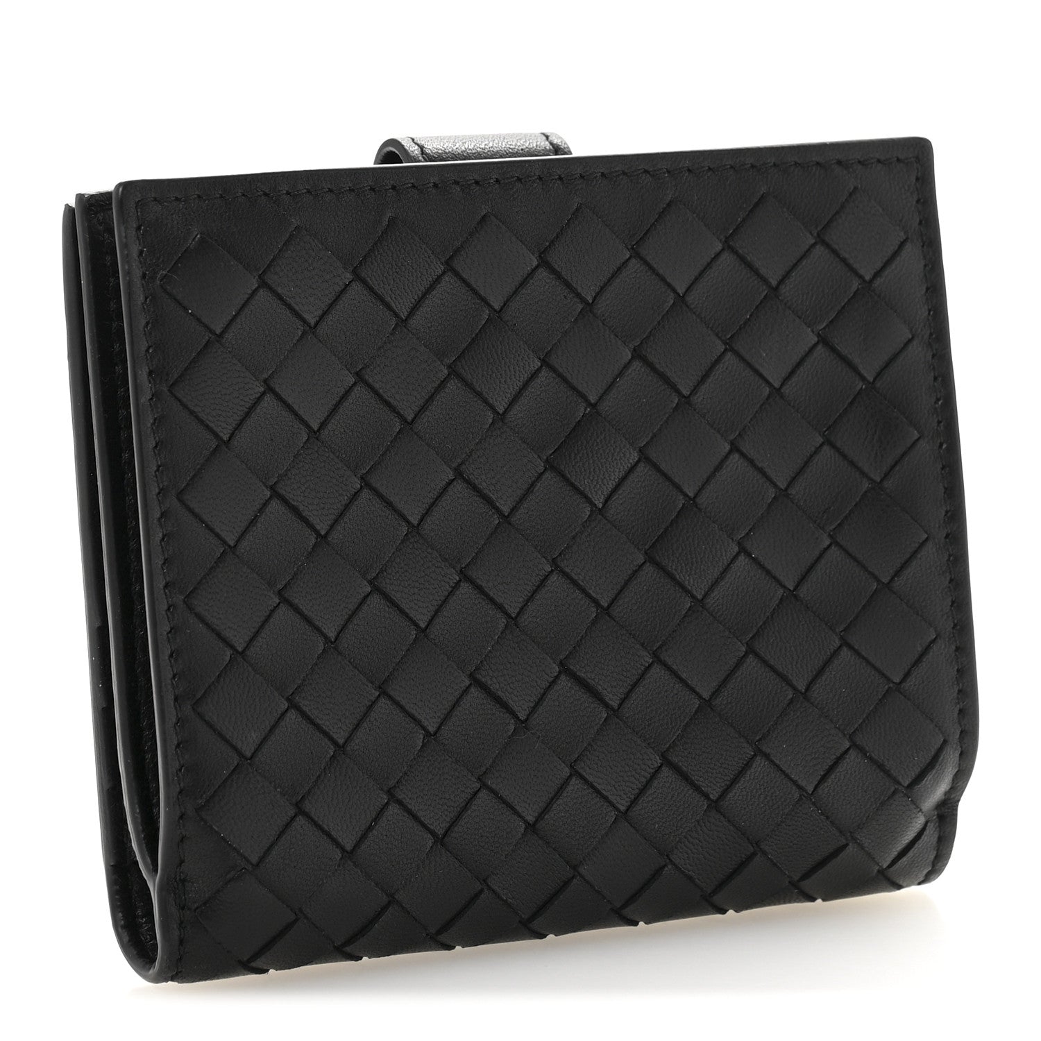 Bottega Veneta Nappa Intrecciato Snap Wallet Black 3 of 9