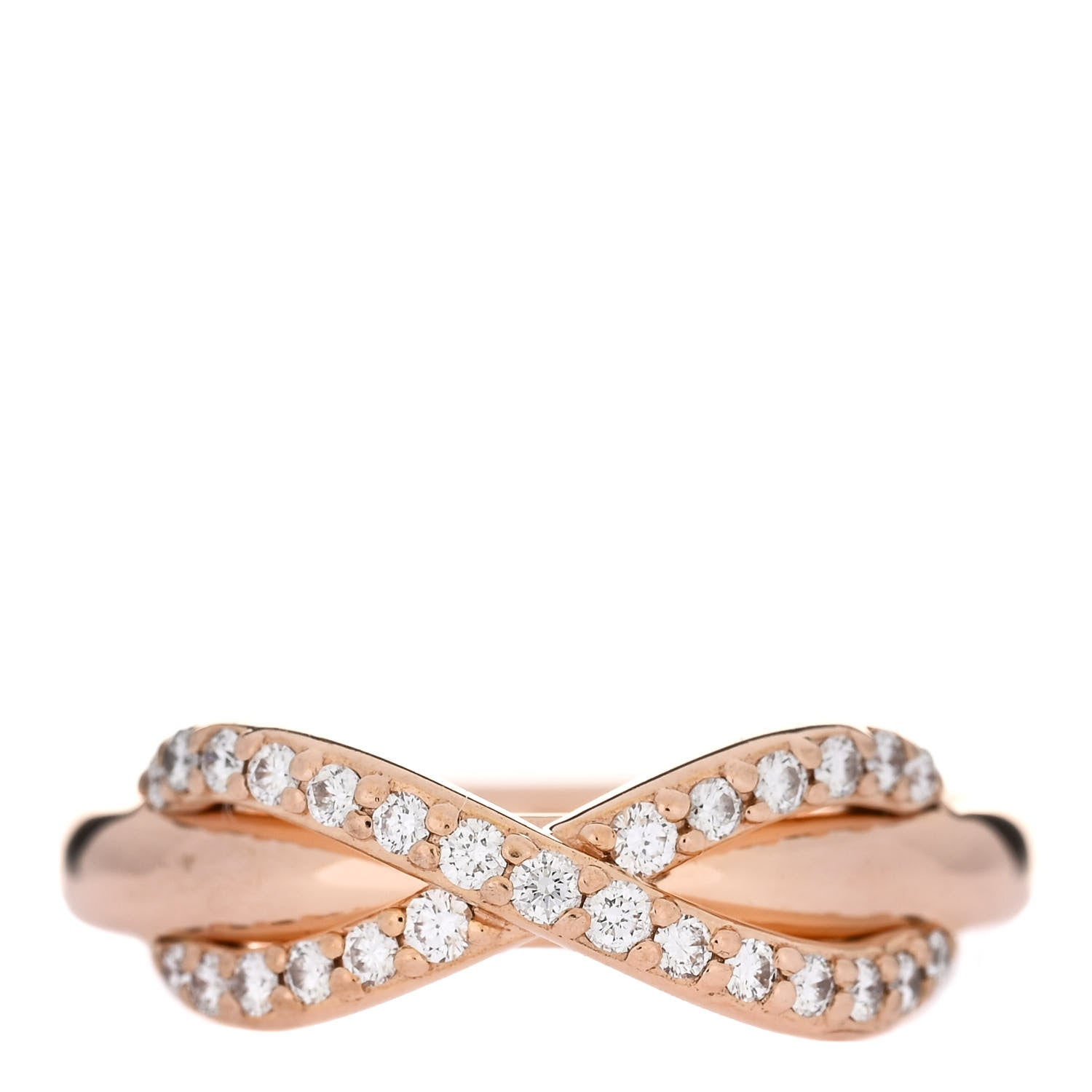 Tiffany 18K Rose Gold Diamond Infinity Ring 45 3.25 1 of 4