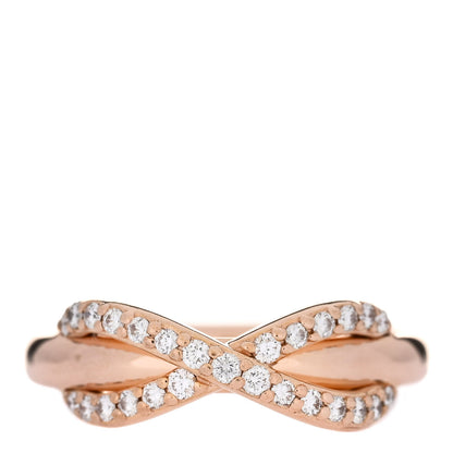 Tiffany 18K Rose Gold Diamond Infinity Ring 45 3.25 1 of 4