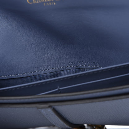 Christian Dior Grained Calfskin Saddle Chain Wallet Pouch Denim 11 of 14
