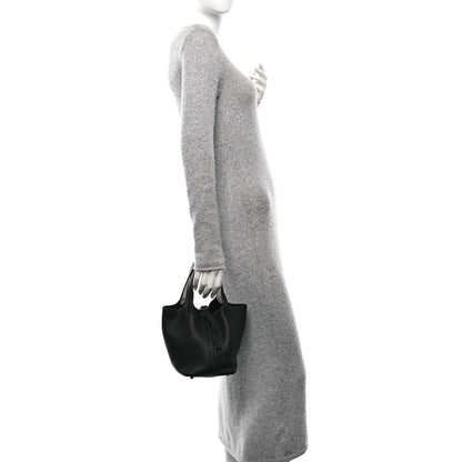 Hermes Taurillon Clemence Epsom Eclat Picotin 18 PM Black White 2 of 9