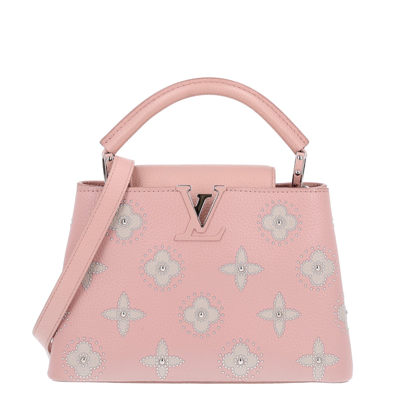 Louis Vuitton Taurillon Studded Flowers Capucines BB Magnolia 1 of 9