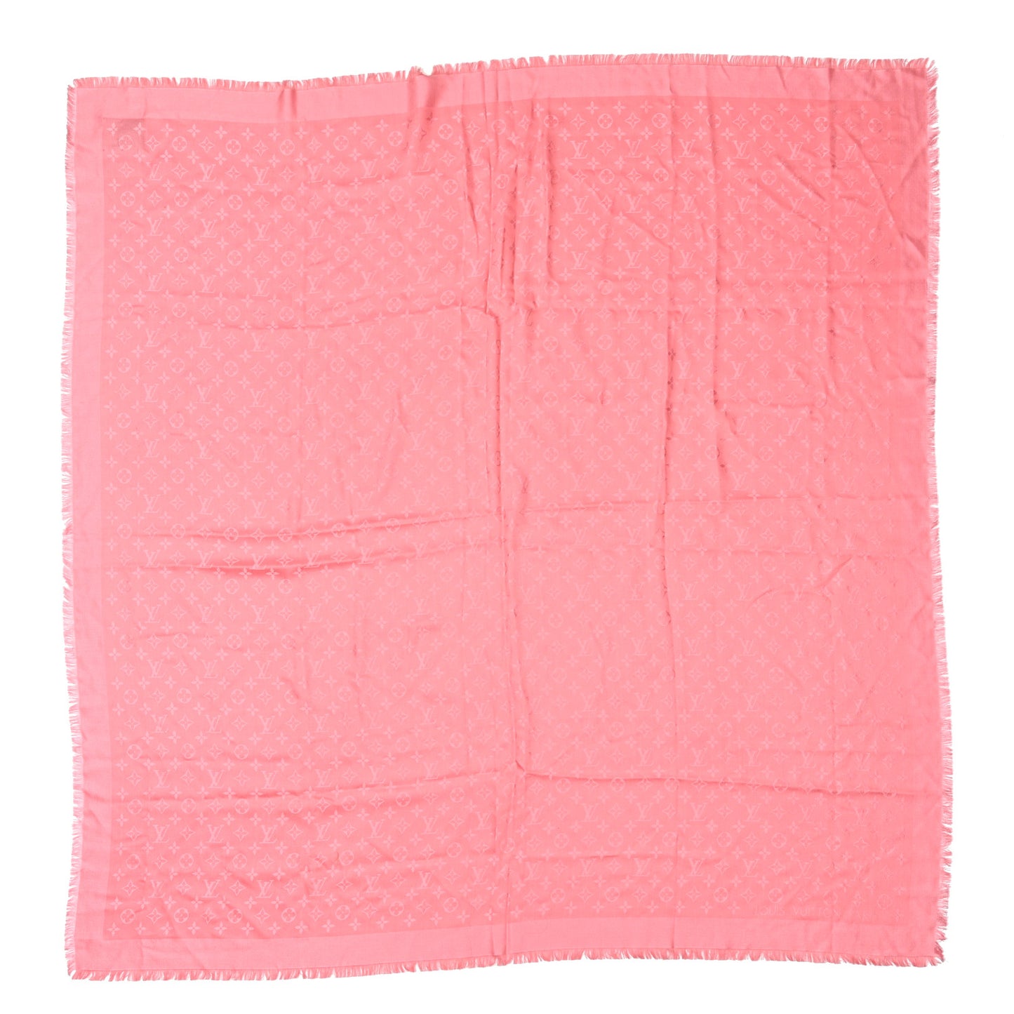 Silk Wool Monogram Denim Shawl Pivoine