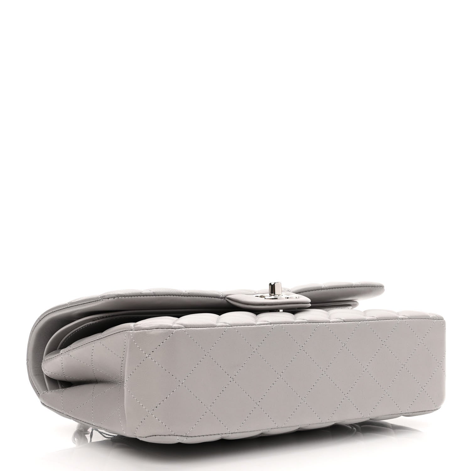 Chanel Lambskin Quilted Medium Double Flap Grey 4 of 11