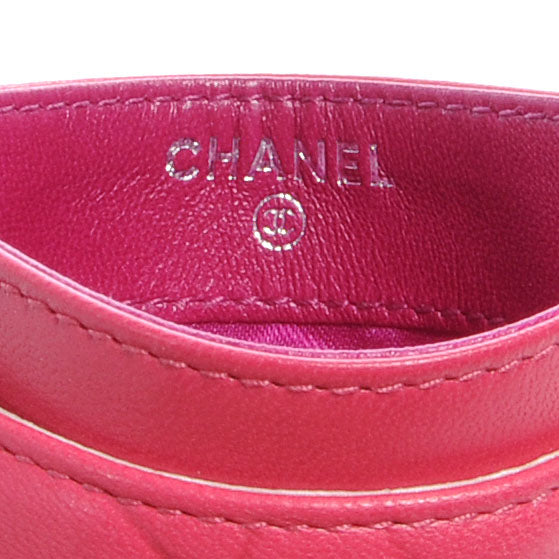 Chanel Lambskin Camellia Card Holder Fuchsia 7 of 8