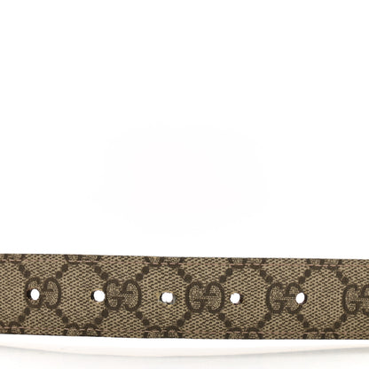 Gucci GG Supreme Monogram Selleria Calfskin Interlocking G 40mm Belt 85 34 Beige Ebony Cocoa 5 of 9