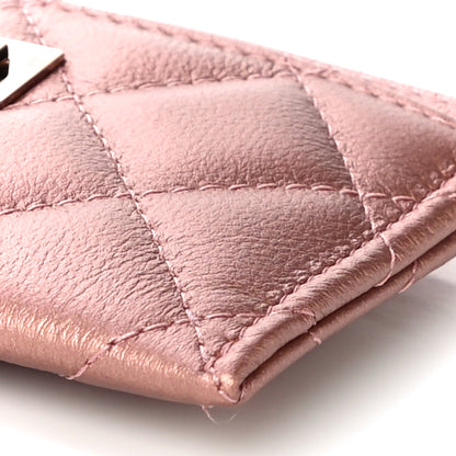 Chanel Metallic Caviar Quilted Reissue Card Holder Rose Gold 11 of 12