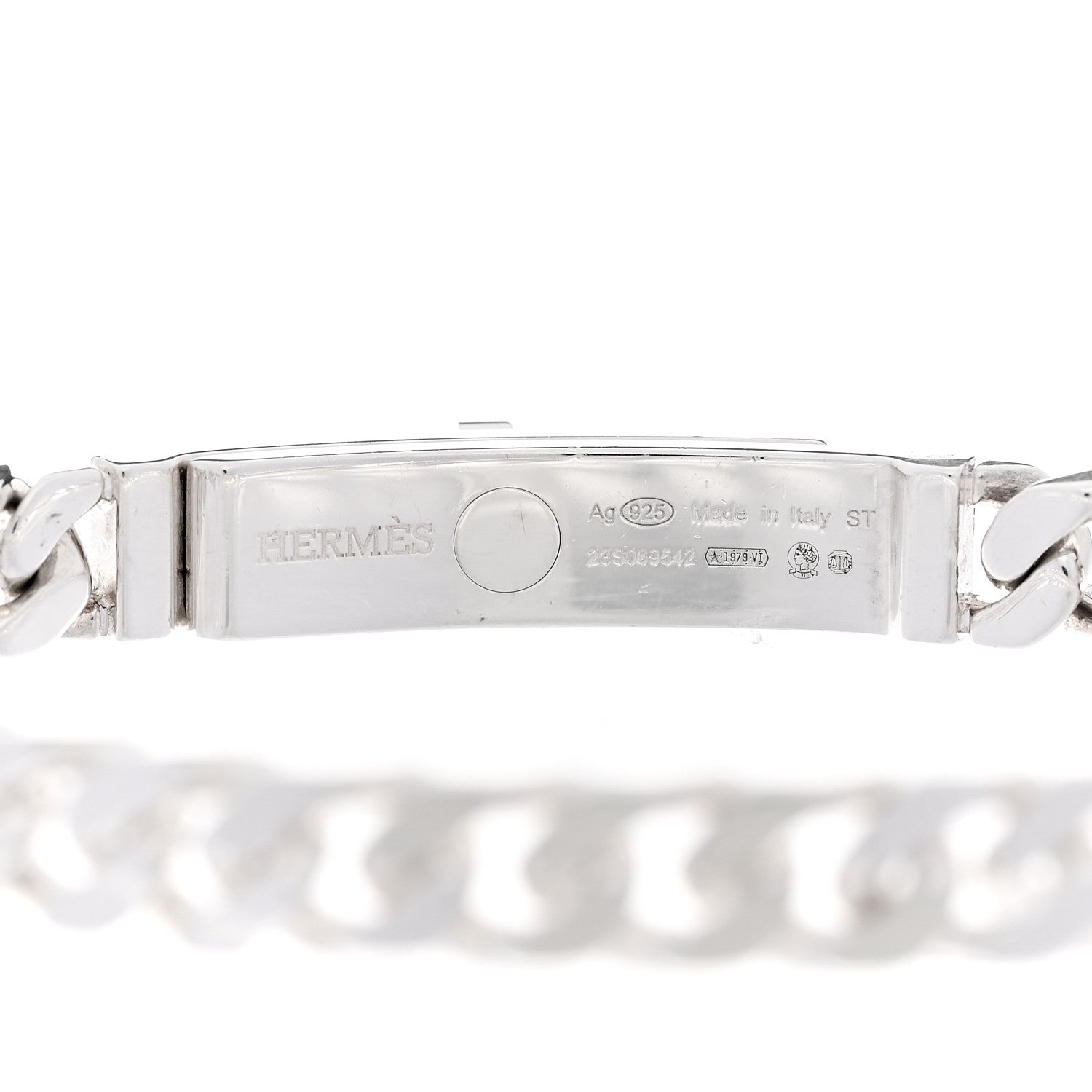 Hermes Sterling Silver TPM Kelly Gourmette Bracelet ST 3 of 4