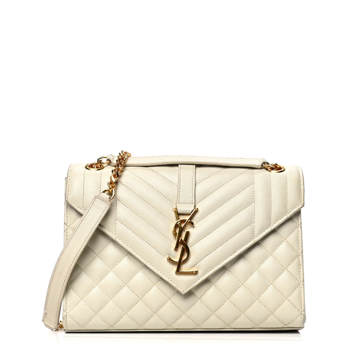 Grain De Poudre Textured Mixed Matelasse Medium Triquilt Monogram Satchel Porcellana
