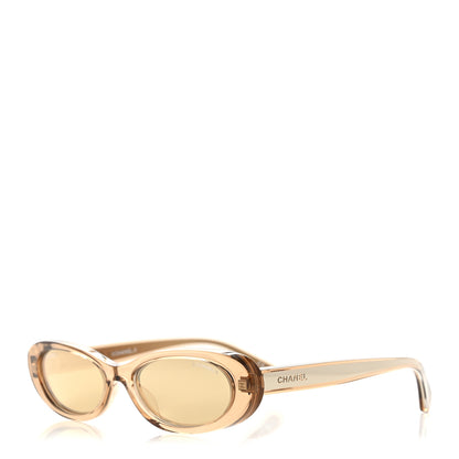 Chanel Acetate 24K Gold Mirror Oval Sunglasses 71725 Light Orange 1 of 8